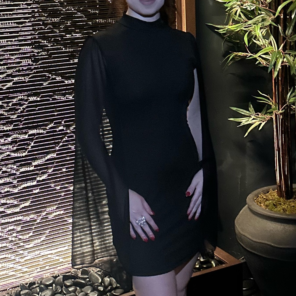 SHEIN Black Long Sleeve Dress